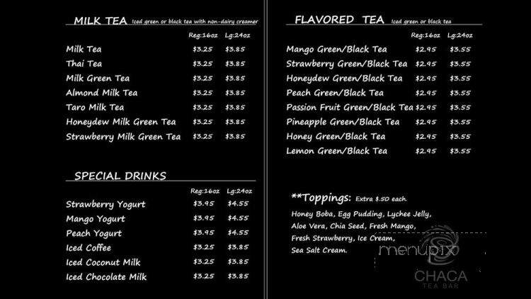 Chaca Tea Bar - Redlands, CA menu_pic
