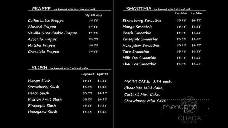 Chaca Tea Bar - Redlands, CA menu_pic