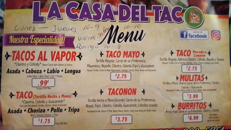 /30931260/La-Casa-Del-Taco-Menu-Rialto-CA - Rialto, CA