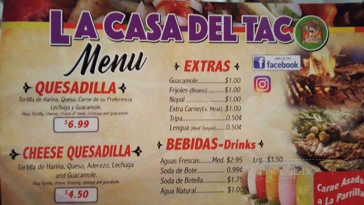 La Casa Del Taco - Rialto, CA menu_pic