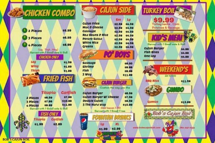 Bob's Cajun Boil - Victorville, CA menu_pic
