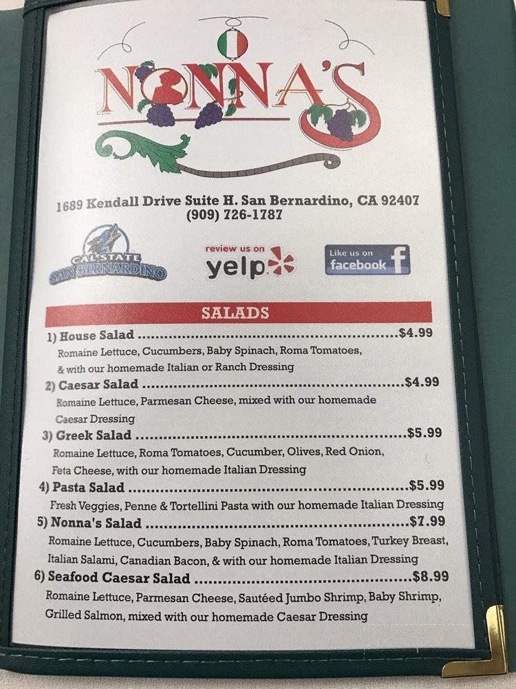 /31034524/Nonnas-Italian-Restaurant-Menu-San-Bernardino-CA - San Bernardino, CA