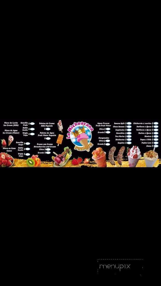 La Michoacana Premier - San Bernardino, CA menu_pic