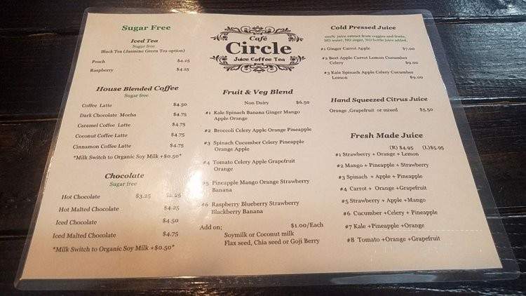 Cafe Circle - Riverside, CA menu_pic