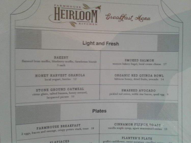 Heirloom Farmhouse Kitchen - Irvine, CA menu_pic