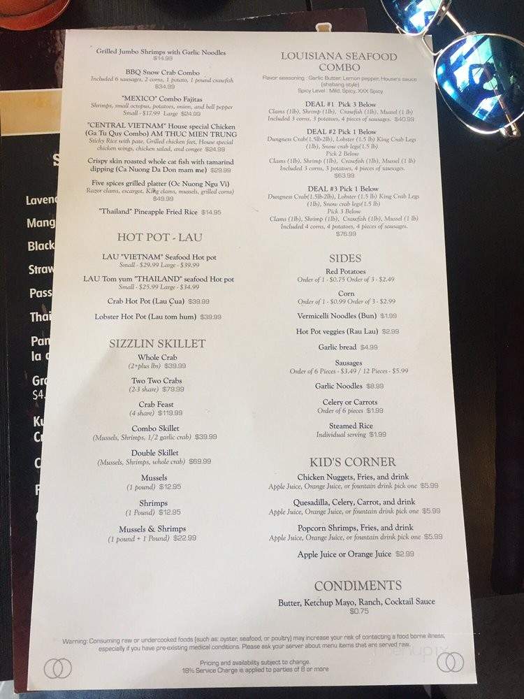 Destination Seafood House - Westminster, CA menu_pic