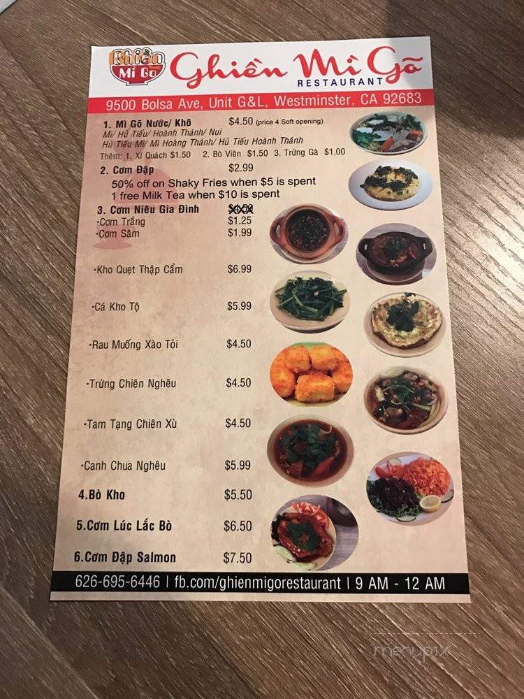 Ghien Mi Go - Westminster, CA menu_pic