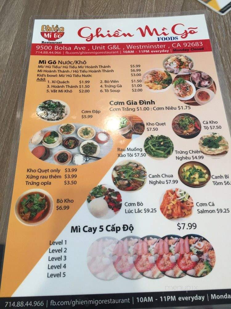 Ghien Mi Go - Westminster, CA menu_pic