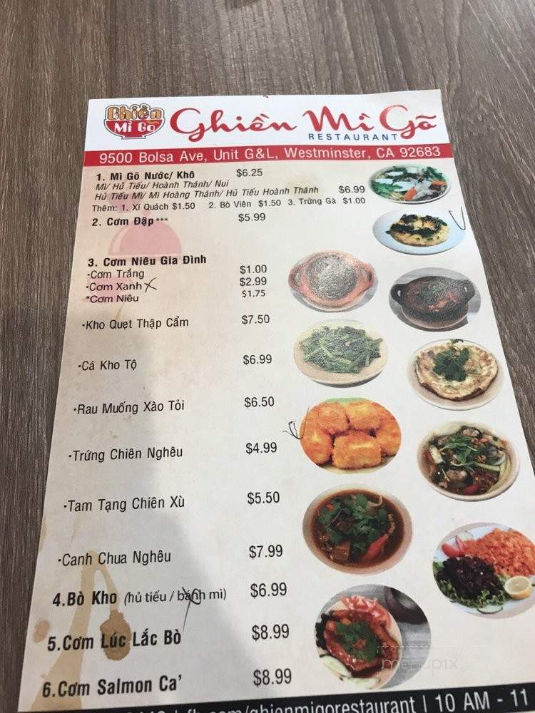 Ghien Mi Go - Westminster, CA menu_pic