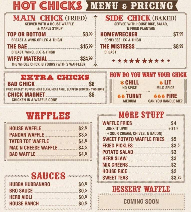 Hot Chicks Kitchen - Westminster, CA menu_pic
