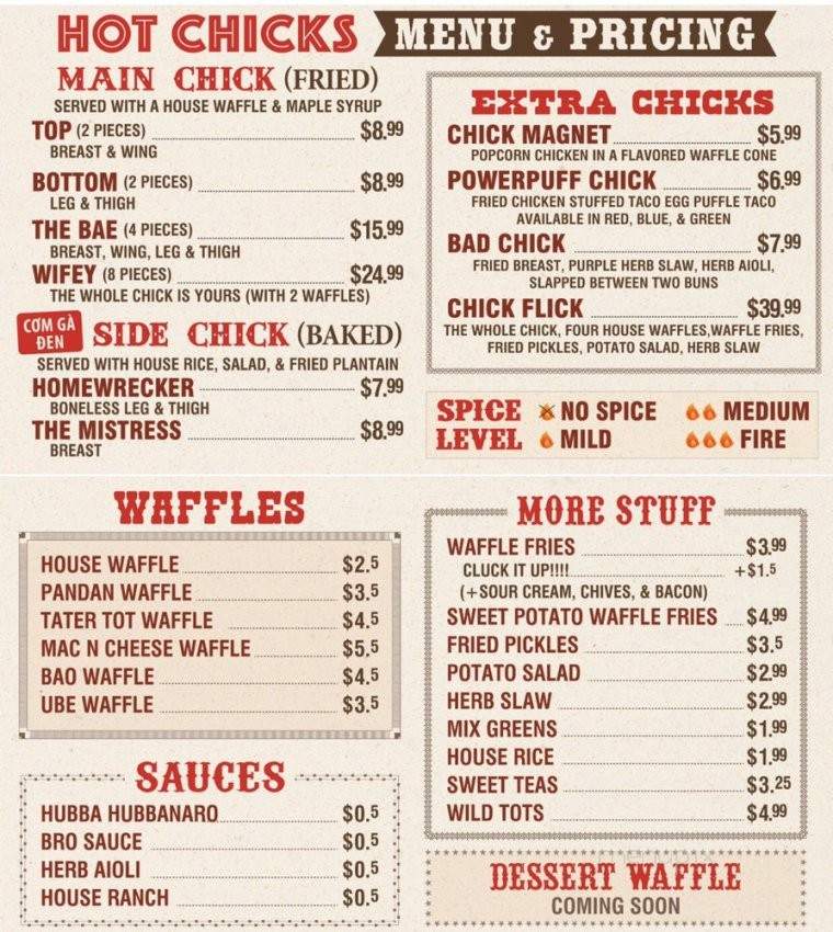 Hot Chicks Kitchen - Westminster, CA menu_pic