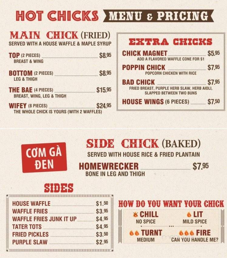 Hot Chicks Kitchen - Westminster, CA menu_pic