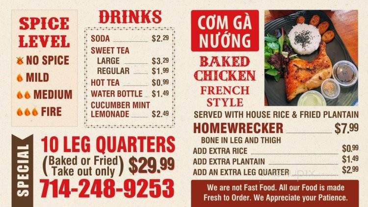 Hot Chicks Kitchen - Westminster, CA menu_pic
