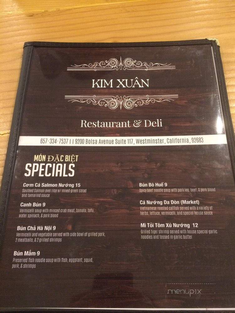 Kim Xuan Restaurant & Deli - Westminster, CA menu_pic