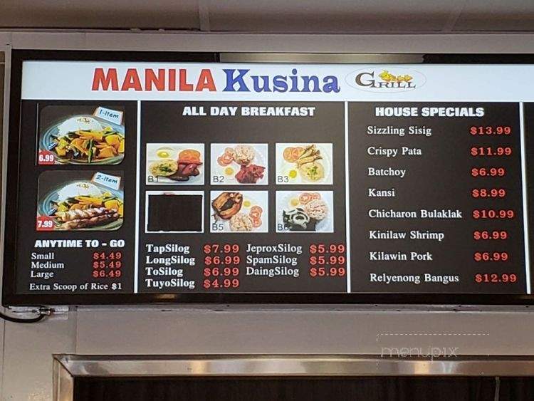 Manila Kusina - Mission Viejo, CA menu_pic