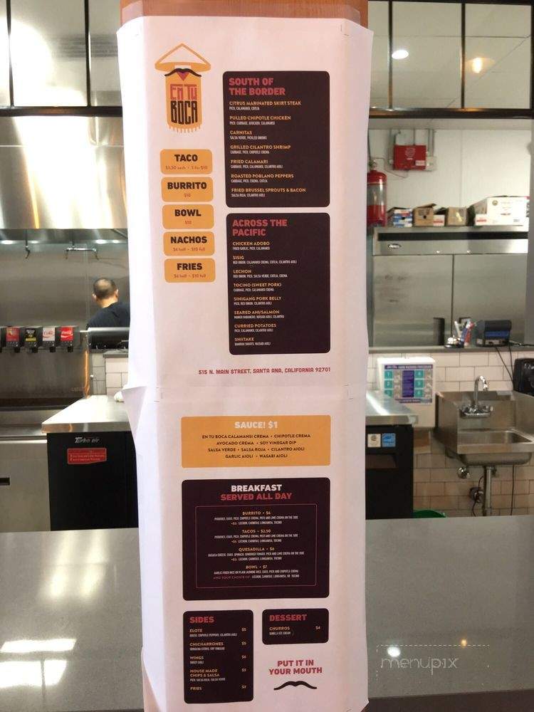 En Tu Boca - Santa Ana, CA menu_pic