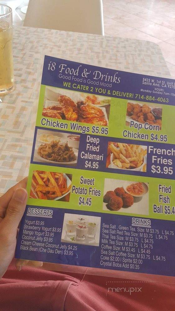 i8 Food & Drinks - Santa Ana, CA menu_pic