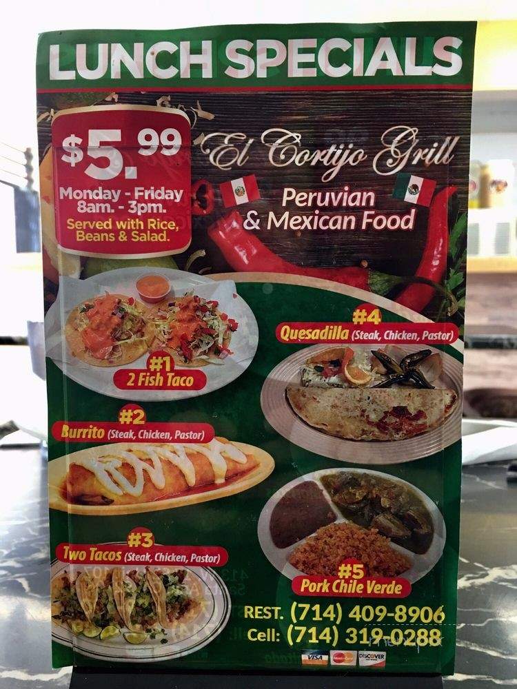 El Cortijo Grill - Santa Ana, CA menu_pic