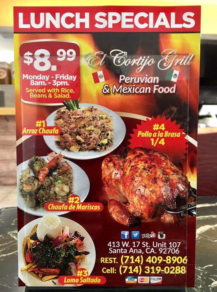 El Cortijo Grill - Santa Ana, CA menu_pic