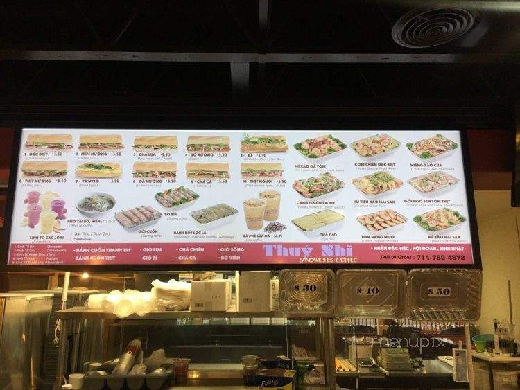 Thuy Nhi Coffee & Sandwich - Fountain Valley, CA menu_pic