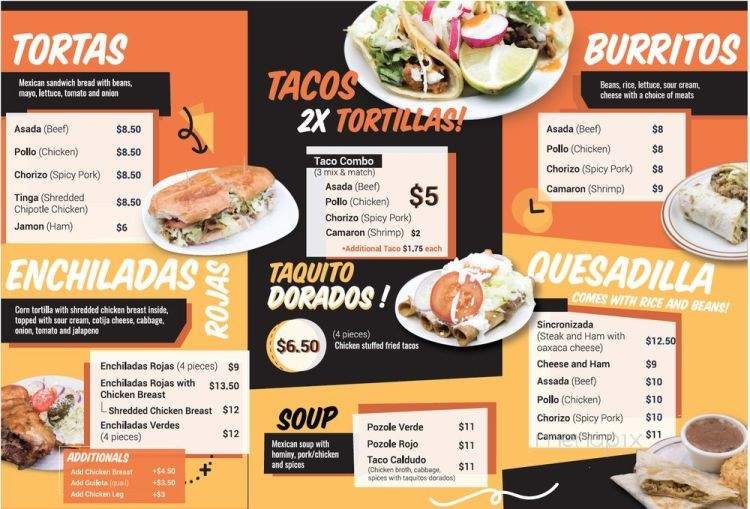 Maruca's Mexican Kitchen - Tustin, CA menu_pic