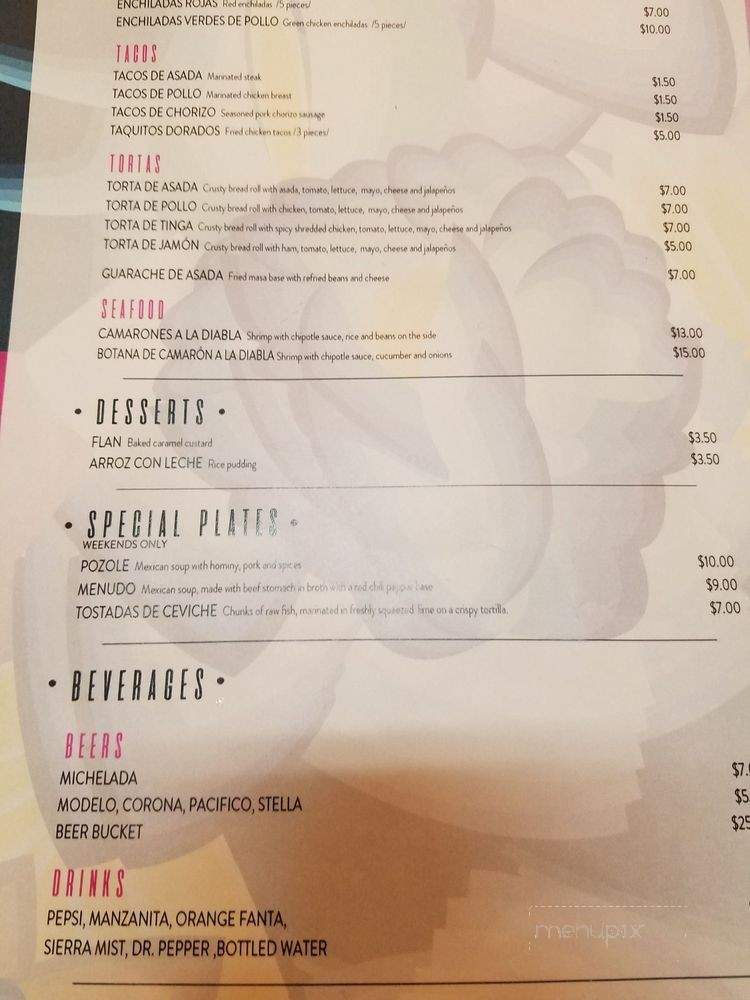 Maruca's Mexican Kitchen - Tustin, CA menu_pic