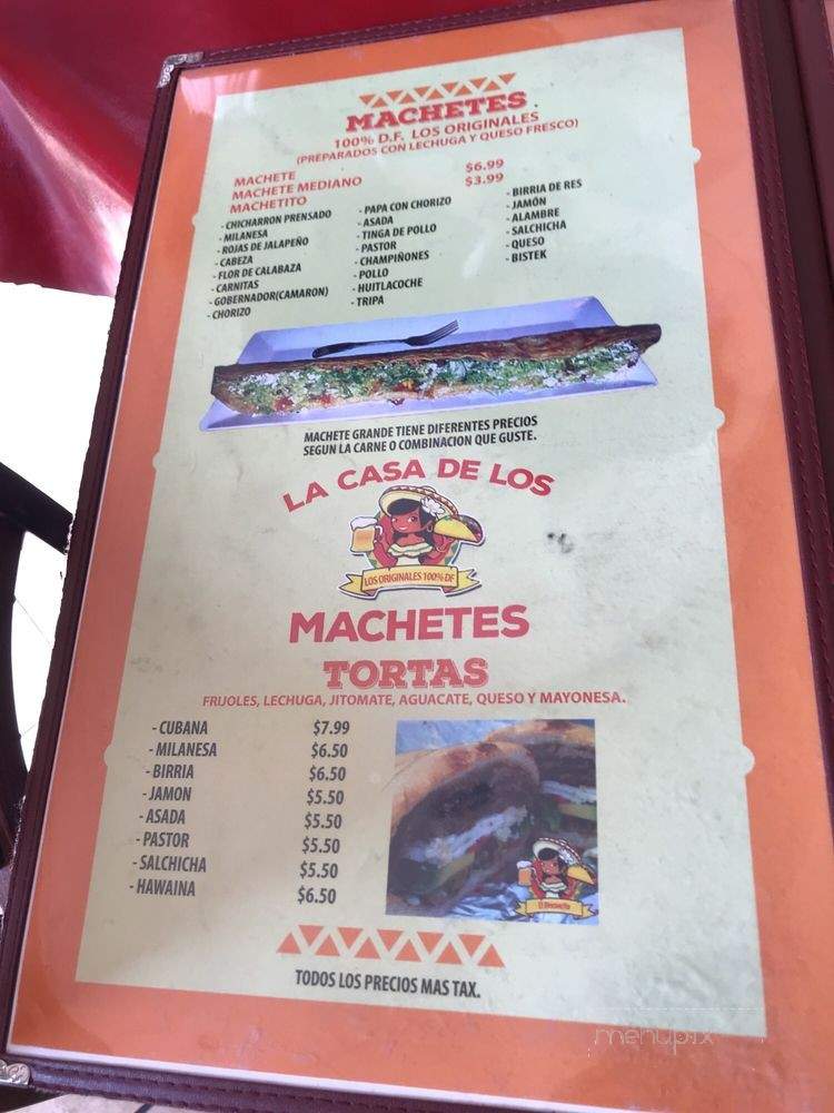 La Casa De Los Machetes - Stanton, CA menu_pic