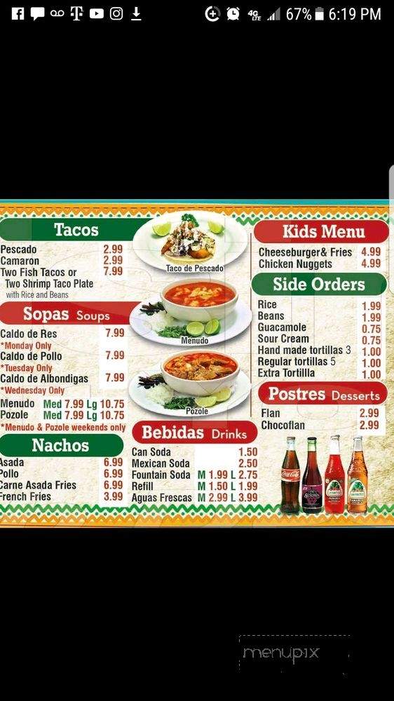 Iguana's Mexican Food - Anaheim, CA menu_pic
