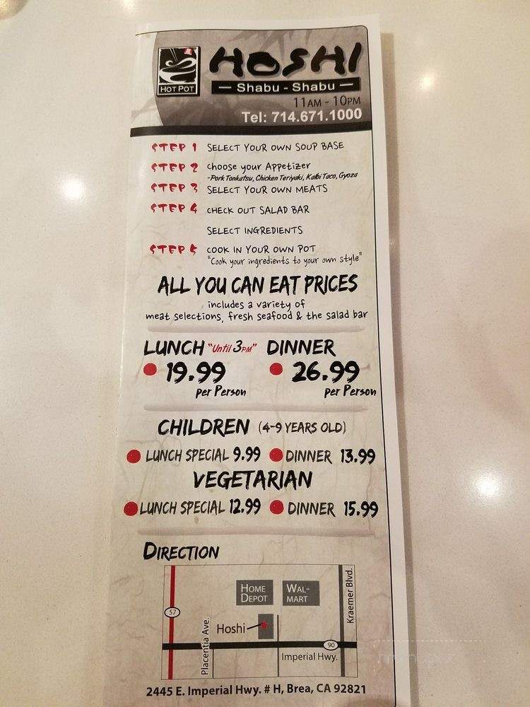 Hoshi Shabu Shabu - Brea, CA menu_pic
