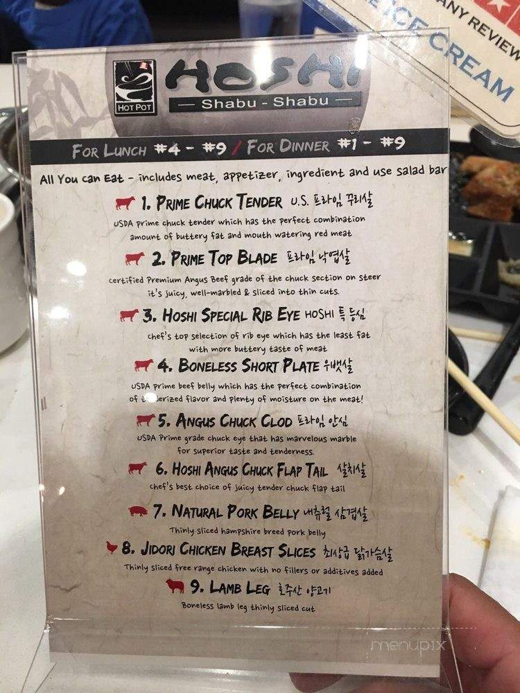 Hoshi Shabu Shabu - Brea, CA menu_pic