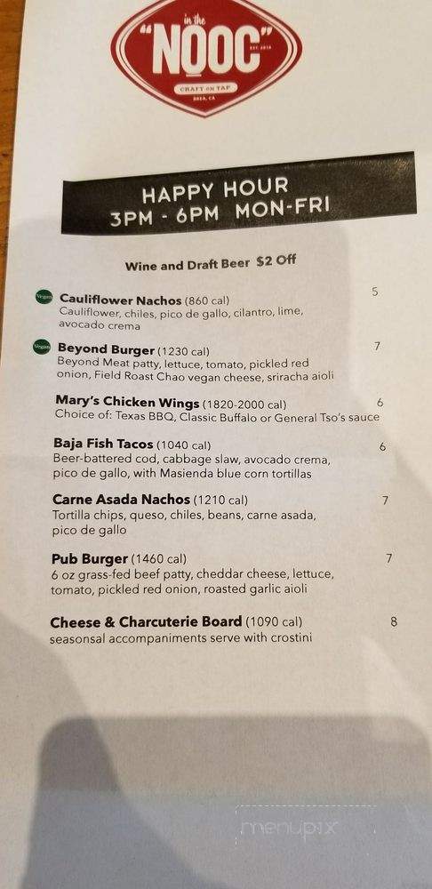 Nooc - Brea, CA menu_pic