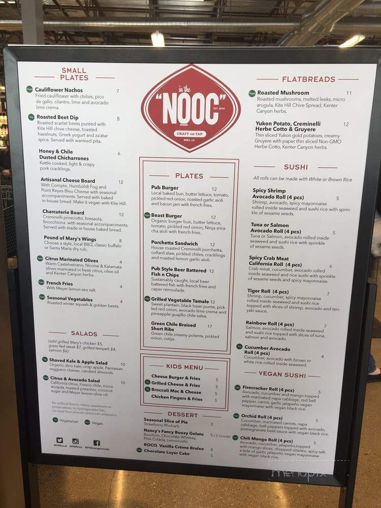 Nooc - Brea, CA menu_pic