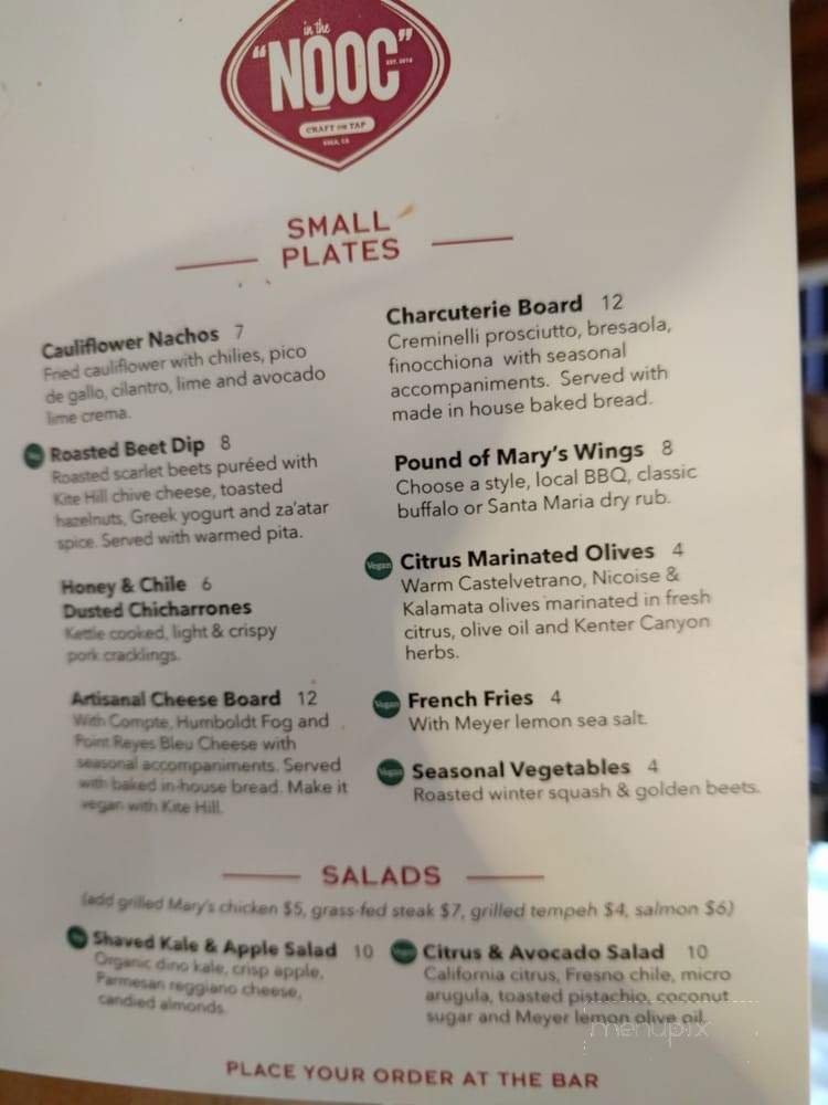 Nooc - Brea, CA menu_pic