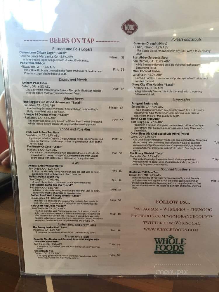 Nooc - Brea, CA menu_pic