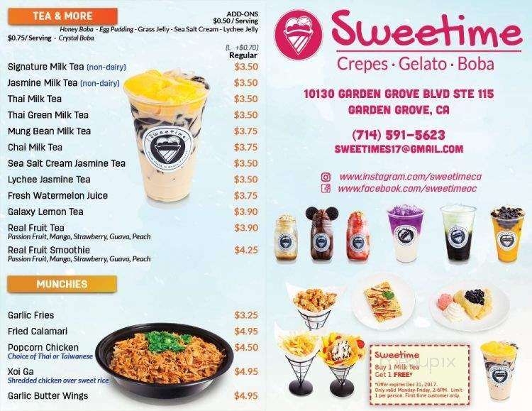 Sweetime - Garden Grove, CA menu_pic