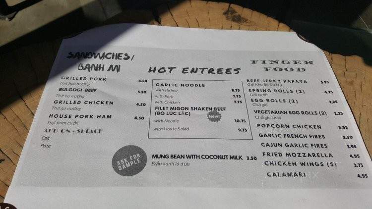Y Tea Cafe - Garden Grove, CA menu_pic