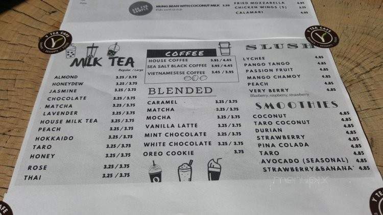 Y Tea Cafe - Garden Grove, CA menu_pic