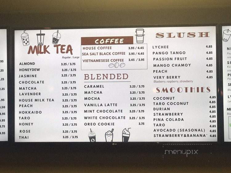 Y Tea Cafe - Garden Grove, CA menu_pic