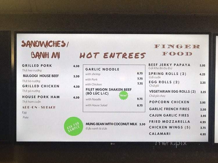 Y Tea Cafe - Garden Grove, CA menu_pic
