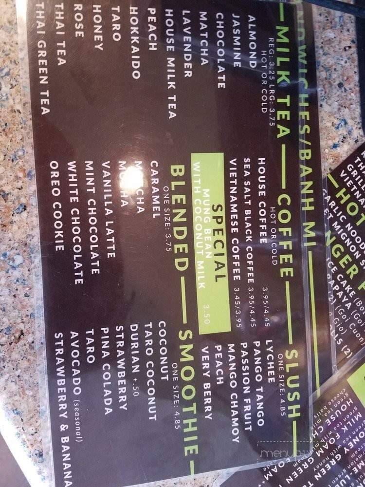 Y Tea Cafe - Garden Grove, CA menu_pic