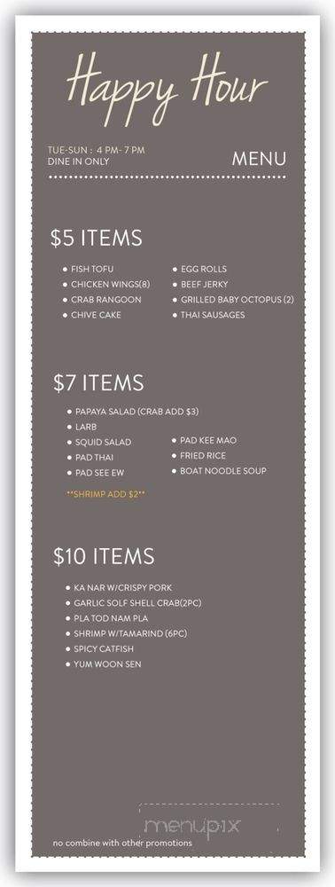 Thai Avenue - Garden Grove, CA menu_pic