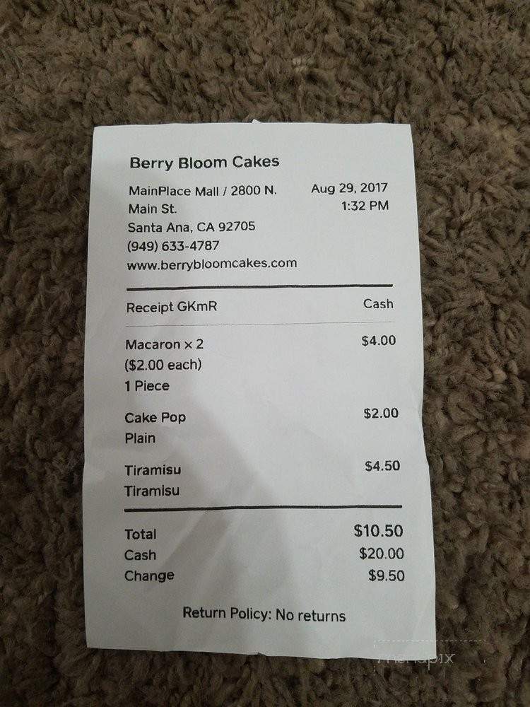 Berry Bloom - Santa Ana, CA menu_pic
