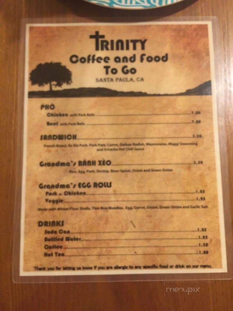 Trinity Coffee and Food To Go - Santa Paula, CA menu_pic