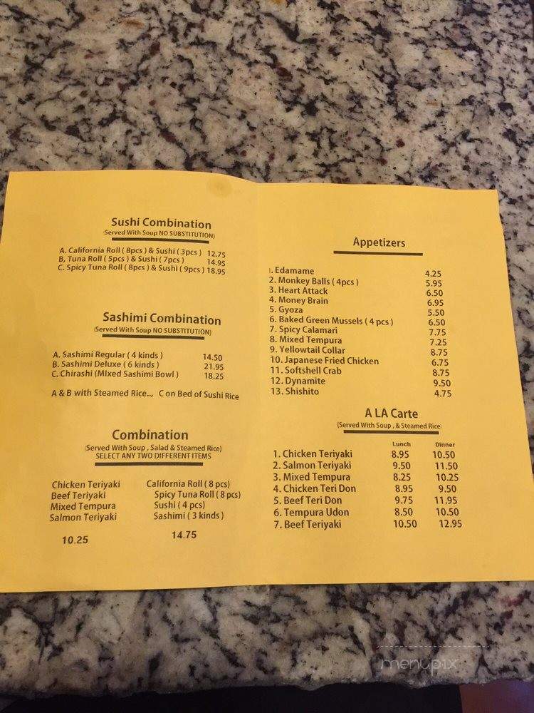 Hana Sushi - Simi Valley, CA menu_pic