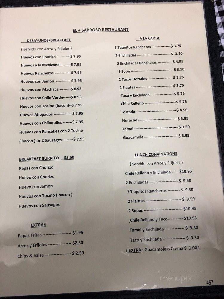 El+ Sabroso - Delano, CA menu_pic