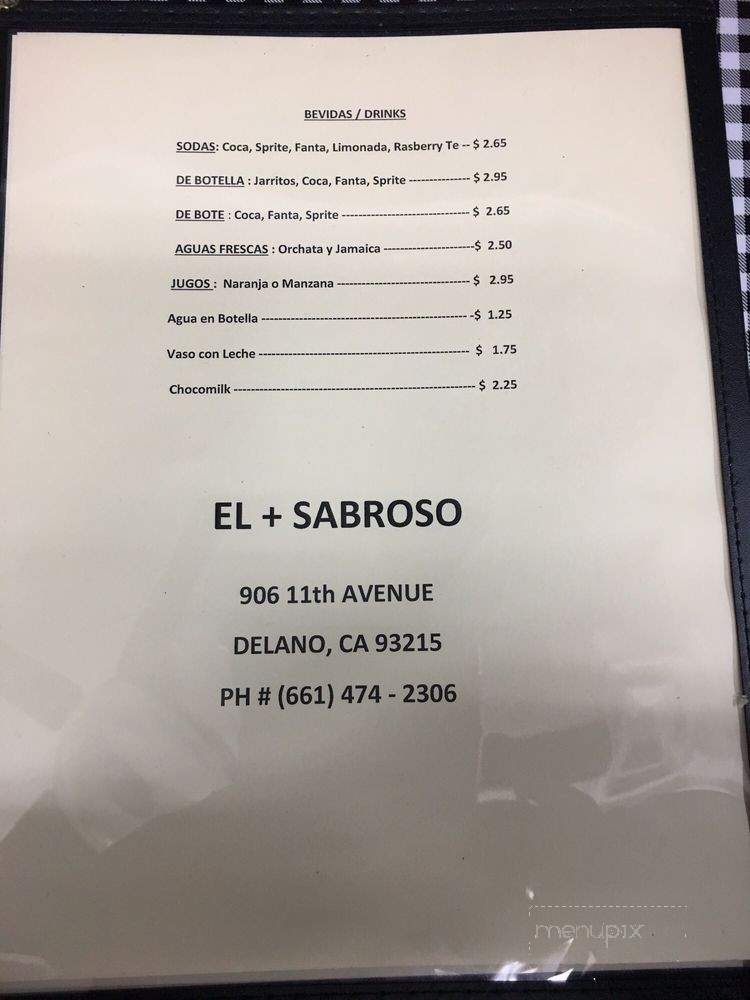 El+ Sabroso - Delano, CA menu_pic