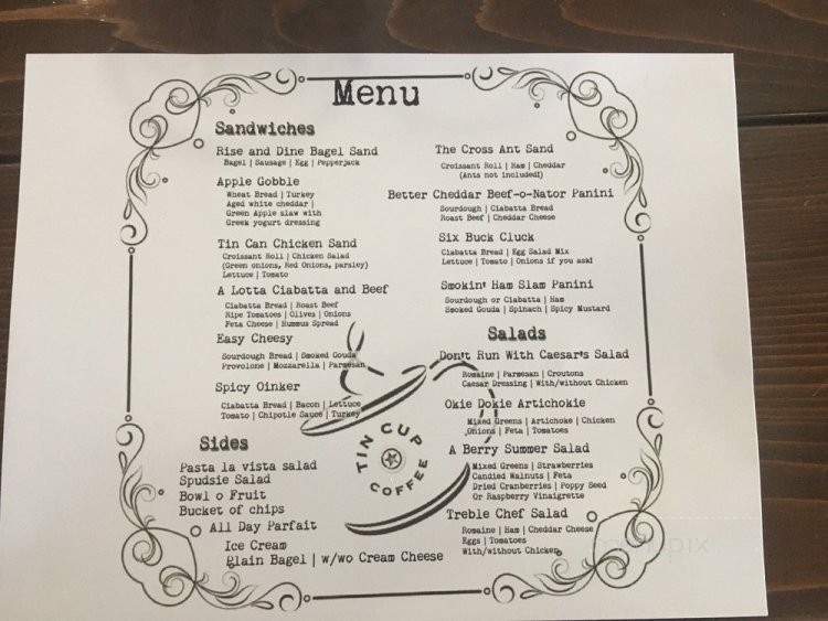 Tin Cup Coffee - Shafter, CA menu_pic