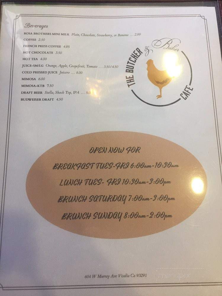 The Butcher & Baker Cafe - Visalia, CA menu_pic