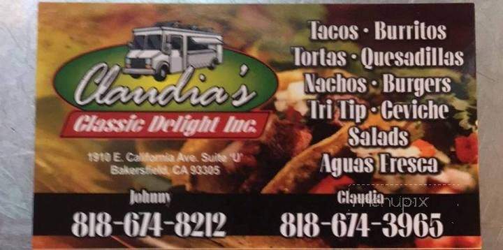 Claudia's Classic Delight - Bakersfield, CA menu_pic