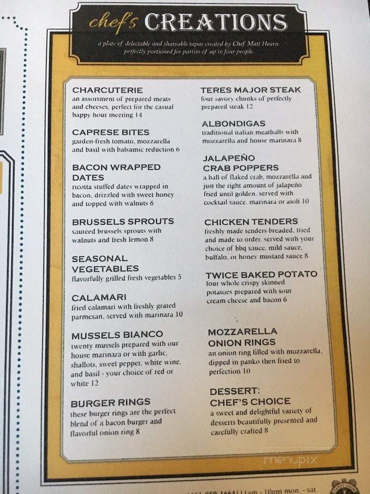 Happy Hour Bar and Tapas - Bakersfield, CA menu_pic